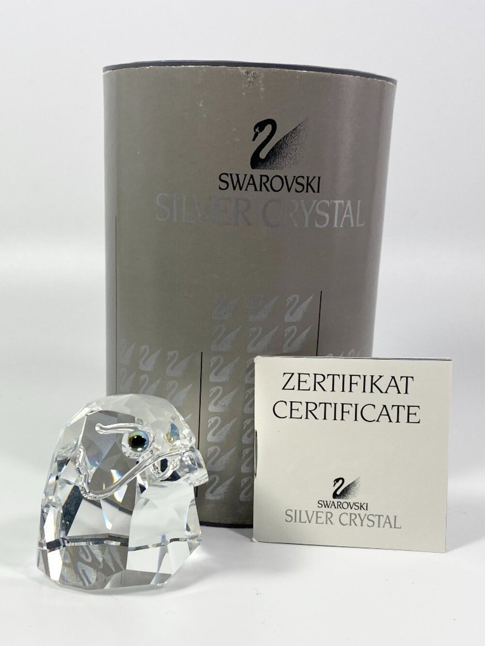 Swarovski Silver Crystal Large 2.5 inches Owl Woodland Friends With Box & COA